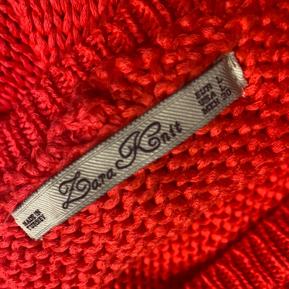 Zara ➰ ladies long sleeve high low pink knit sweater L - Picture 2 of 3